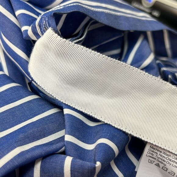 J. Crew CJ011 Blue and white Ciel top in striped cotton poplin NWT missing belt - Picture 9 of 11